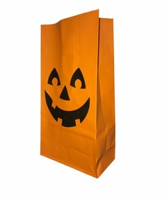 Bolsita De Papel Halloween Calabaza x10