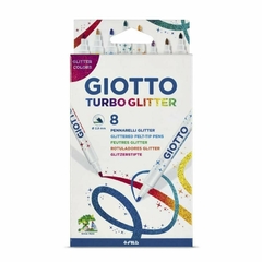 Marcadores Giotto Turbo Glitter x 8