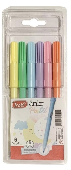 Marcadores Trabi Junior Pastel x 6 Cajita - comprar online