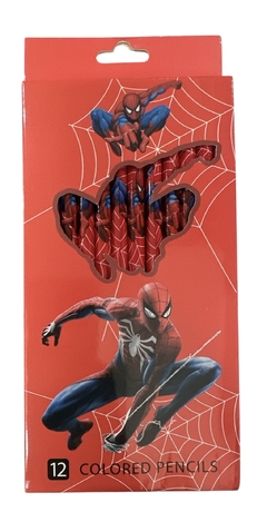 Lapices Color x 12 Unidades En Caja Spiderman