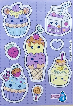 Stickers Autoadhesivos Kawaii Violeta