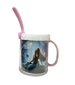 Taza De Plastico C/ Cucharita La Sirenita La Película