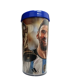 Vaso De Plástico Messi Mostrando La Copa