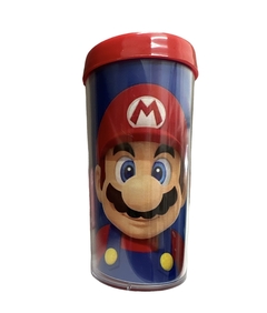 Vaso De Plástico Súper Mario Fondo Azul