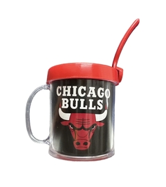 Taza De Plástico C/ Cucharita Chicago Bulls