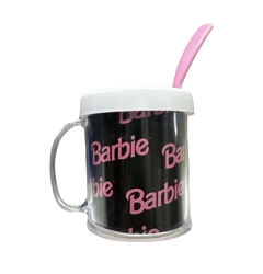 Taza De Plástico C/ Cucharita Barbie Negro Muchos