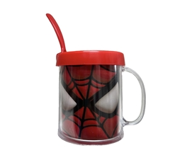 Taza de Plástico C/ Cucharita Spiderman Cara - comprar online