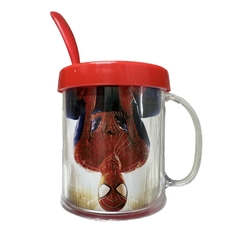 Taza De Plástico C/ Cucharita Spiderman Al Revés