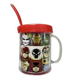 Taza de Plástico C/ Cucharita Marvel Personajes