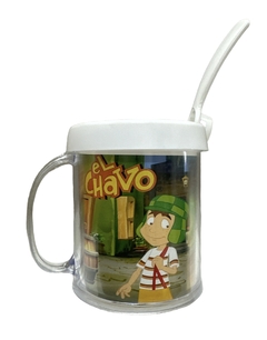 Taza De Plástico C/ Cucharita El Chavo Vecindad