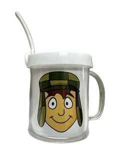 Taza De Plástico C/ Cucharita El Chavo Cara