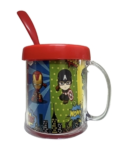 Taza De Plástico C/ Cucharita Avengers Pop