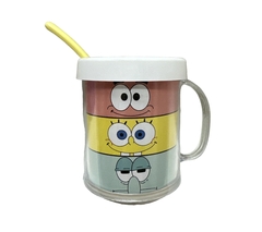 Taza de Plástico C/ Cucharita Bob Esponja & Amigos