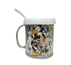 Taza de Plástico C/ Cucharita Looney Tunes