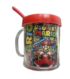 Taza De Plástico C/ Cucharita Súper Mario Karting