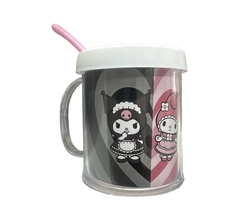 Taza De Plástico C/ Cucharita Kuromi / Melody