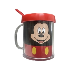 Taza de Plástico C/ Cucharita Mickey Cara