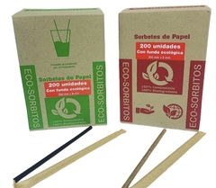 Sorbetes Ecológicos Negros Con Funda Caja x 200 Unidades