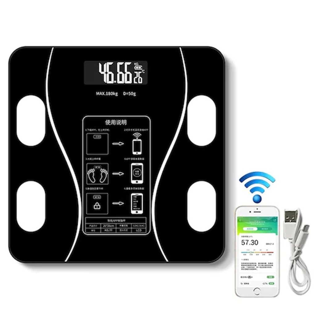 Balança Digital Bioimpedância Com Aplicativo Bluetooth 180kg