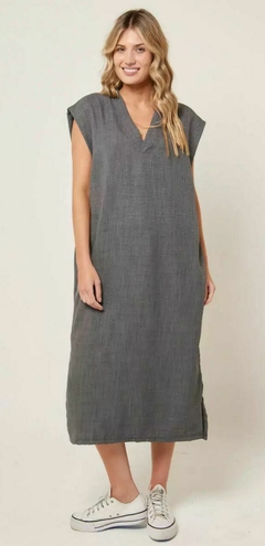 VESTIDO LINO ESCOTE V