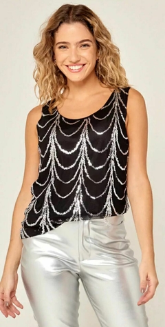 BLUSA LENTEJUELAS NEGRO IMPORTADO