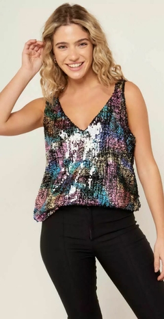 MUSCULOSA LENTEJUELAS CON FOLI IMPORTADO