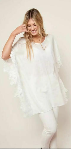 MAXI BLUSA LINO CON GUIPIUR IMPORTADO - comprar online