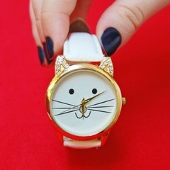 relógio gato branco | COISAS DA DIXIE