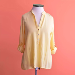 Camisa de viscose amarela - loja online