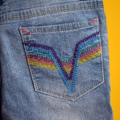 bermuda jeans bordada | VIGOSS - loja online