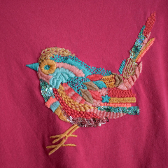 Blusa bordado passarinho na internet