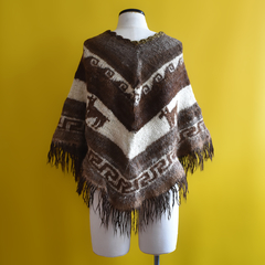 poncho peruano lã natural | COISAS DA DIXIE - loja online