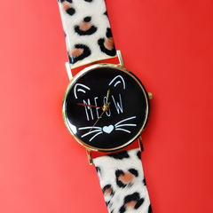 relógio gato animal print | COISAS DA DIXIE
