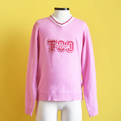 Suéter infantil rosa vintage