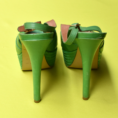 Sandália meia-pata verde - loja online
