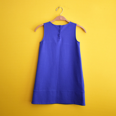 Vestido azul bordado - loja online