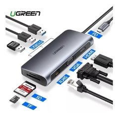 UGREEN - USB-C Adaptador Multifuncional 10 em 1 (1 HDMI / 3 USB / 2 SD / 1 VGA / 1 ETHERNET/ 1 usb-c / 1P2)) - comprar online