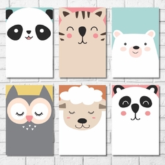 Kit 6 Placas Animais Felizes