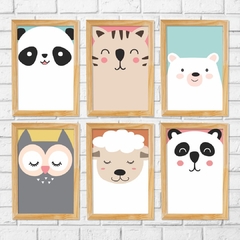 Kit 6 Placas Animais Felizes - comprar online