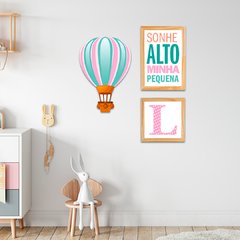 Kit 3 Placas Balão Rosa (PERSONALIZADO) - comprar online