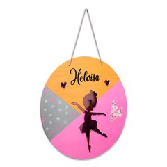 Placa Relevo Bailarina Nome Personalizado C/ Corda 30 cm - comprar online