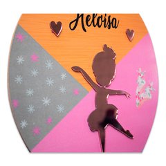 Placa Relevo Bailarina Nome Personalizado C/ Corda 30 cm na internet