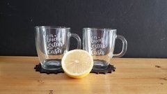 2 tazas de vidrio grabadas - comprar online