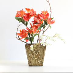 Cachepot Flor - Dourado - comprar online