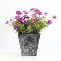 Cachepot Flor - Grafite - Calla Lilis Arte e Design® | Arranjos de Flores Personalizados, Móveis Orientais e Peças Decorativas
