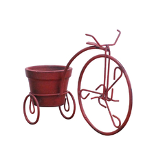 Triciclo Decorativo com Vaso - Vermelho Provençal