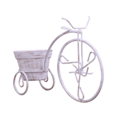 Triciclo Decorativo com Vaso - Branco Provençal
