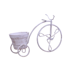 Triciclo Decorativo com Vaso - Branco Provençal na internet