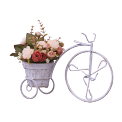 Triciclo Decorativo com Vaso - Branco Provençal - Calla Lilis Arte e Design® | Arranjos de Flores Personalizados, Móveis Orientais e Peças Decorativas