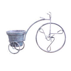Triciclo Decorativo com Vaso - Azul Provençal - comprar online